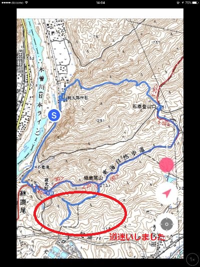 継鹿尾山~犬山寂光院周回コース地図
