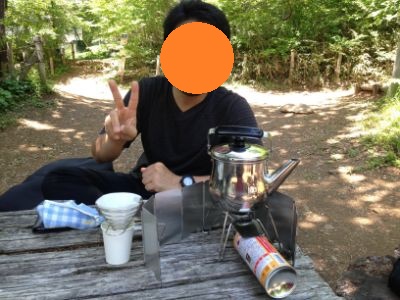 バーナーでコーヒーを沸かす